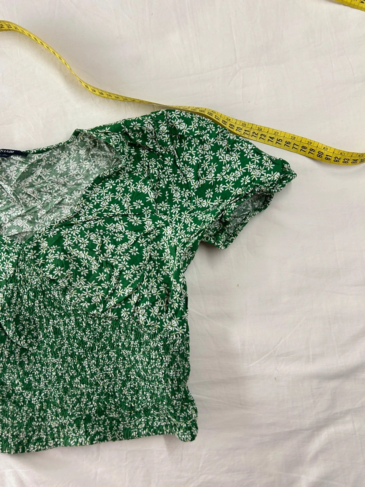 Blouse à manches courtes vert à motifs blanc kiabi – photo 3